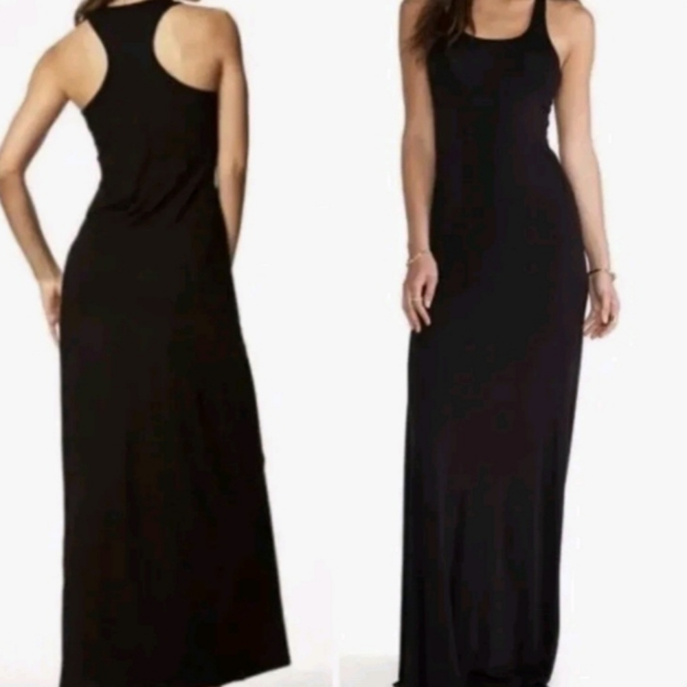 Johnny Was Calme Black Racer Back Knit Maxi Dress Size Small, NWOT